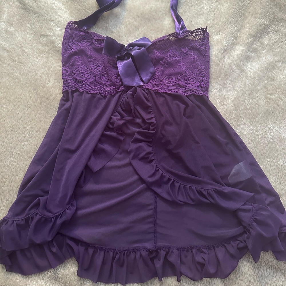 Purple lace lingerie